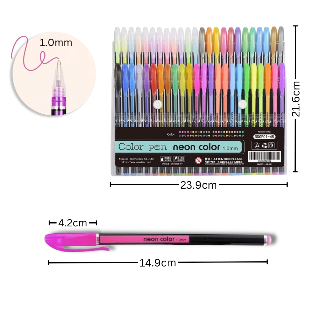 Set de 48 stylos gel pailletés - Ozerty