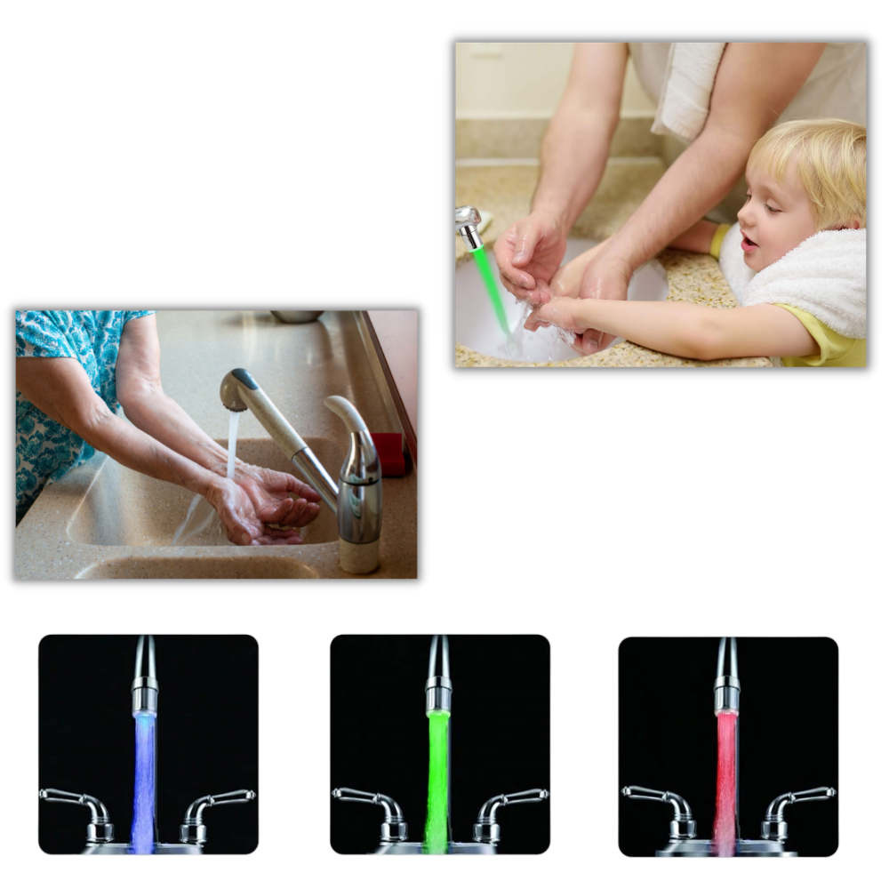 Buse de robinet avec capteur de température à couleur changeante - Ozerty