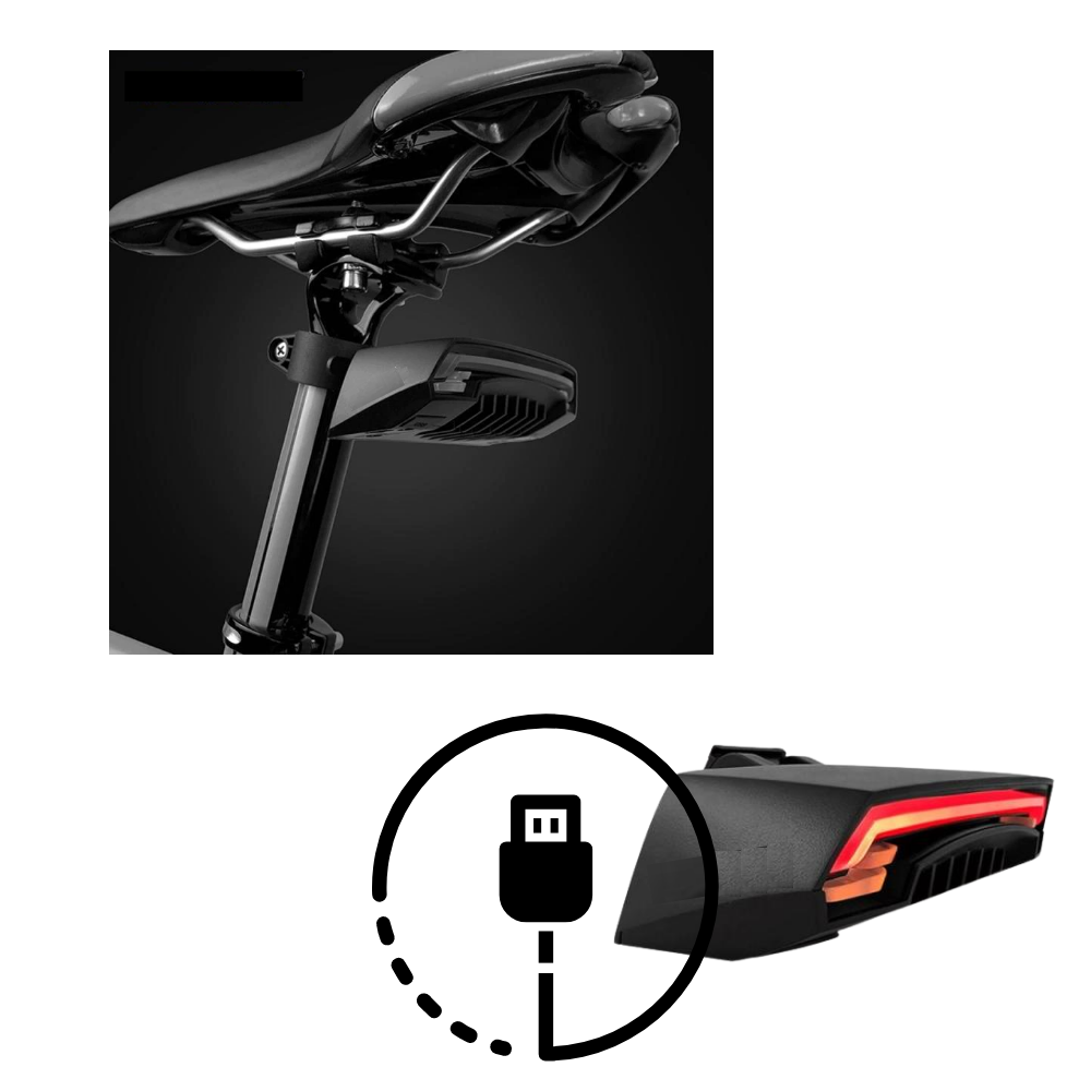 Feu arrière de sécurité pour vélo avec clignotants - Ozerty