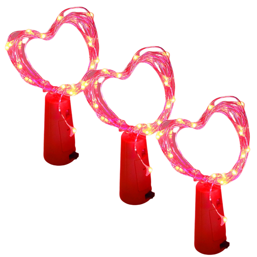 LED light chain for bottle with cap (set of 3)