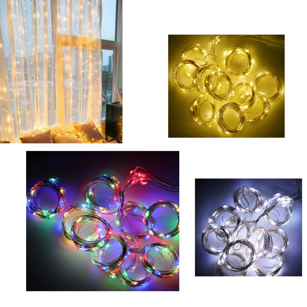 Rideau de lumières féeriques avec télécommande - Ozerty