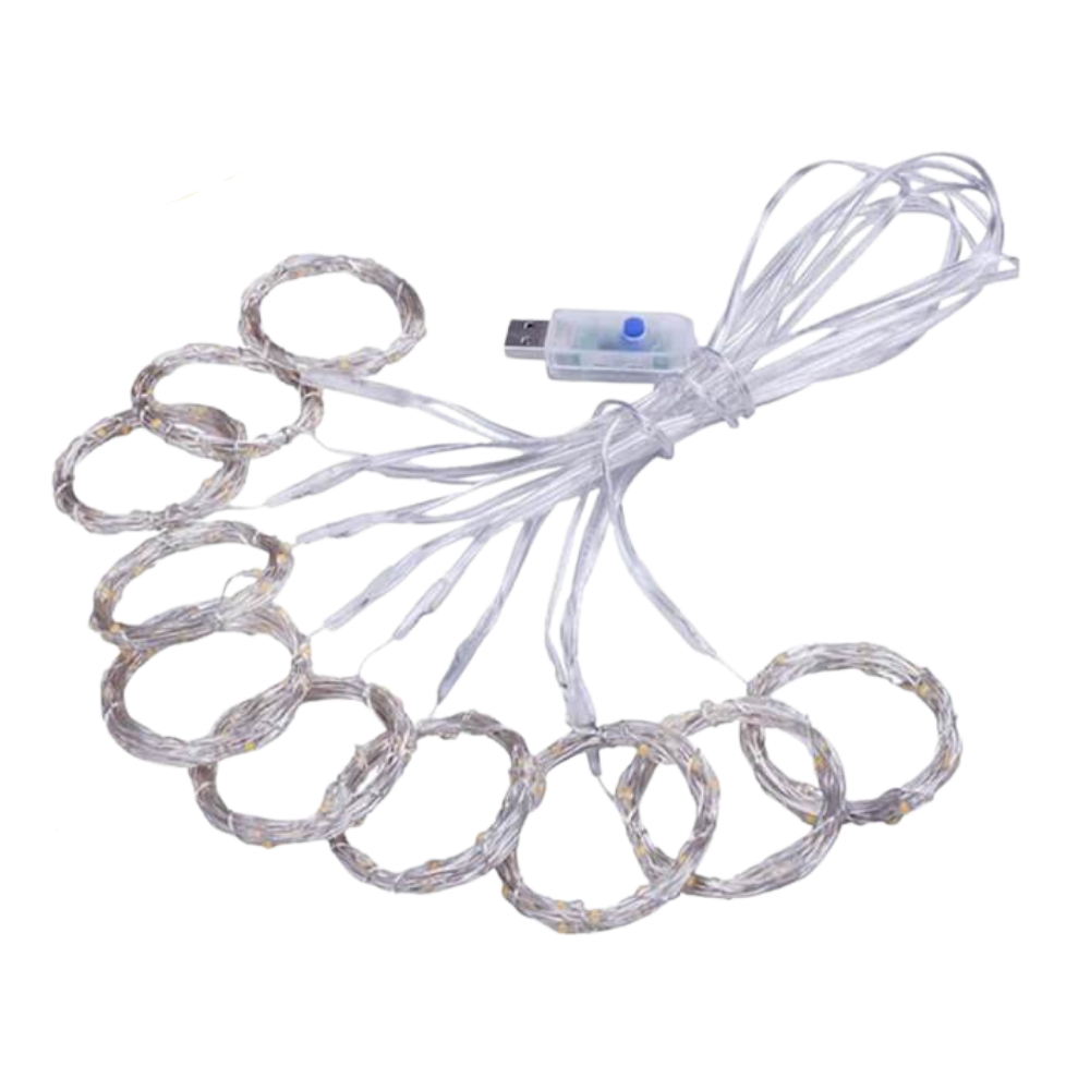 Rideau de lumières féeriques avec télécommande - Ozerty