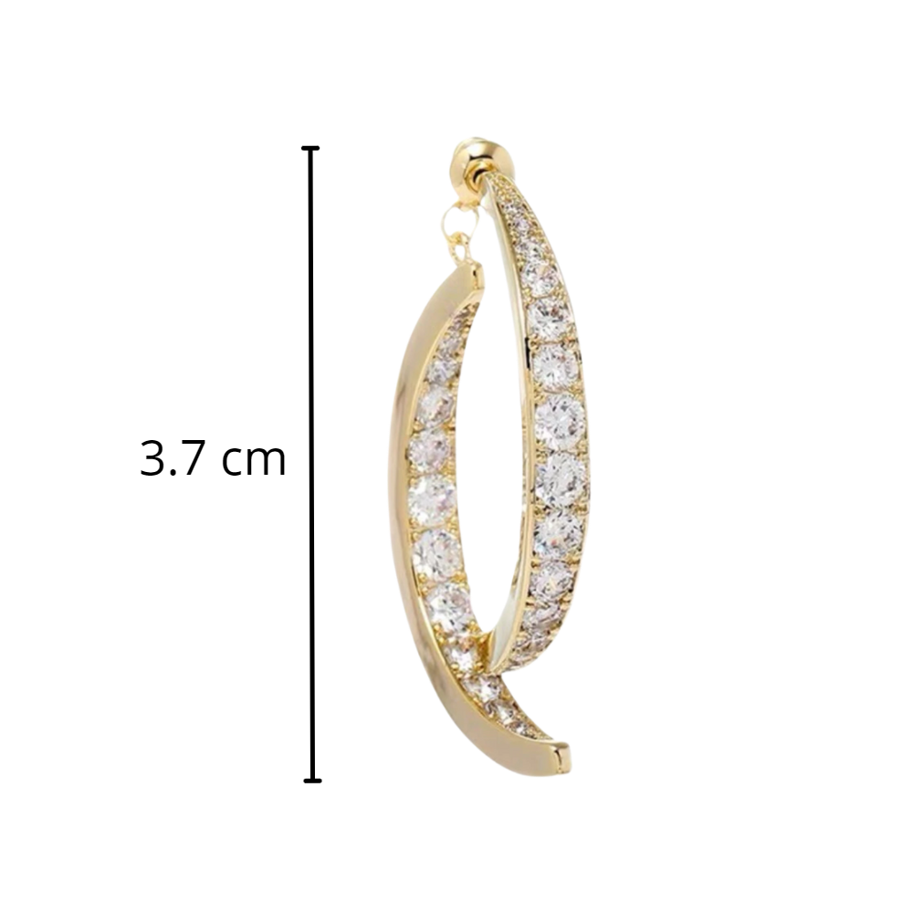 Boucles d'oreilles en argent/or en forme de courbe croisée  - Ozerty