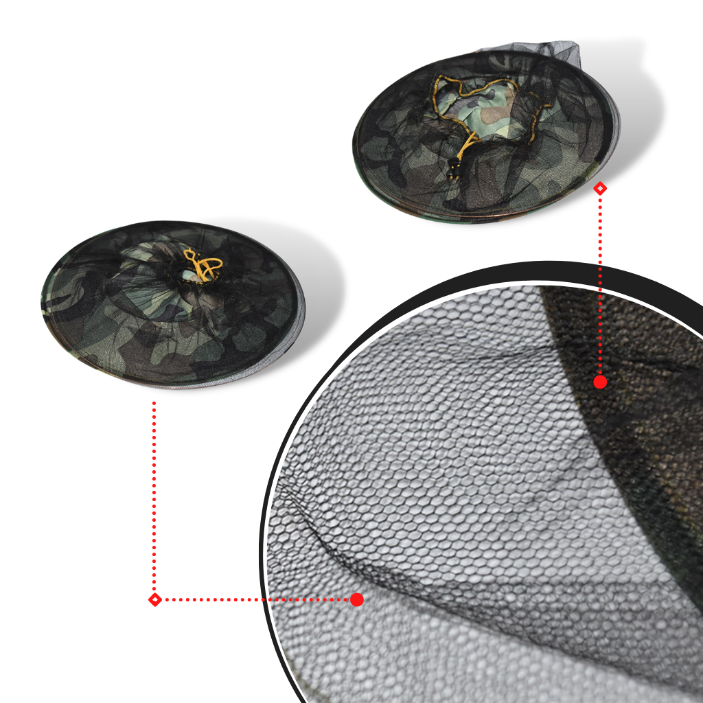 Chapeau de camouflage d'apiculture avec voile en maille de nylon - Ozerty