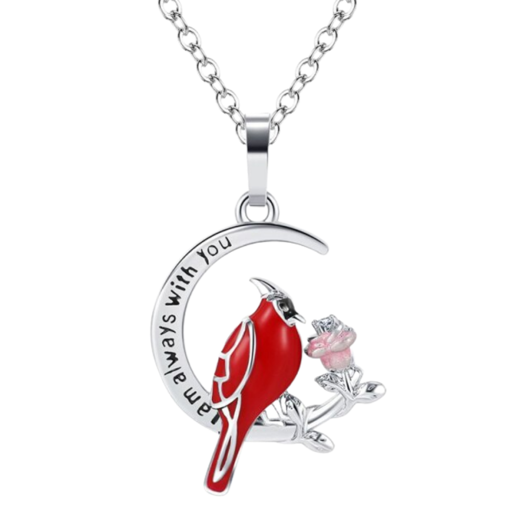 Heart Cardinal Pendant Necklace