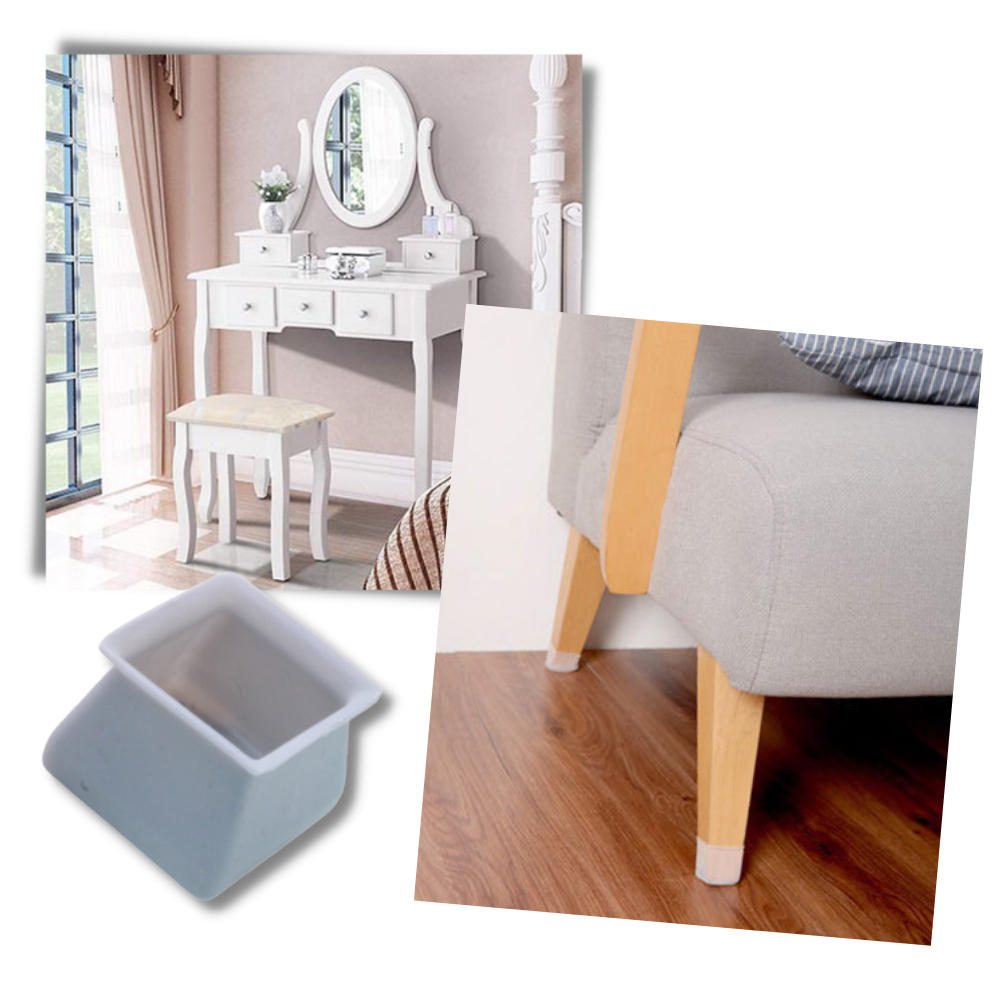 Pack de 8 protections en silicone pour pieds de meubles - Ozerty