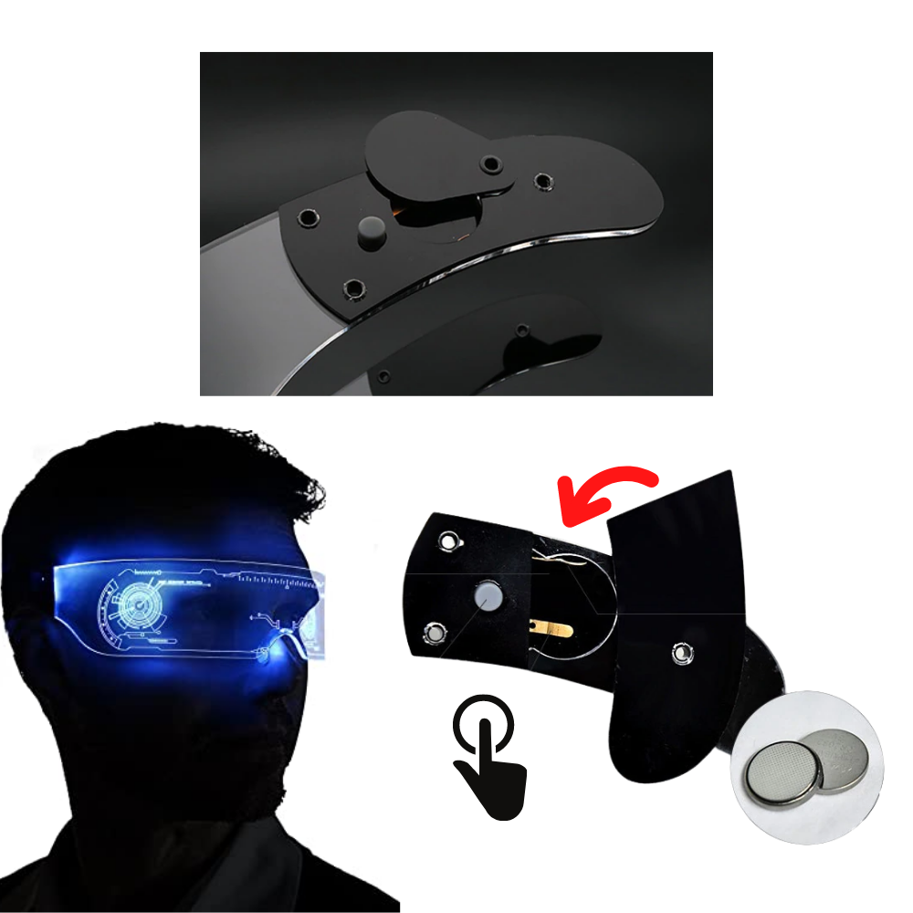 Lunettes lumineuses avec lumières LED colorées - Ozerty