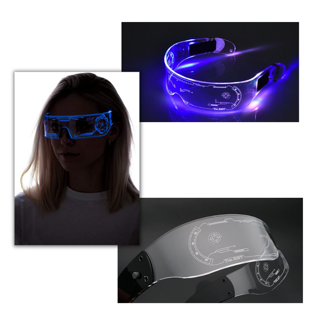Lunettes lumineuses avec lumières LED colorées - Ozerty