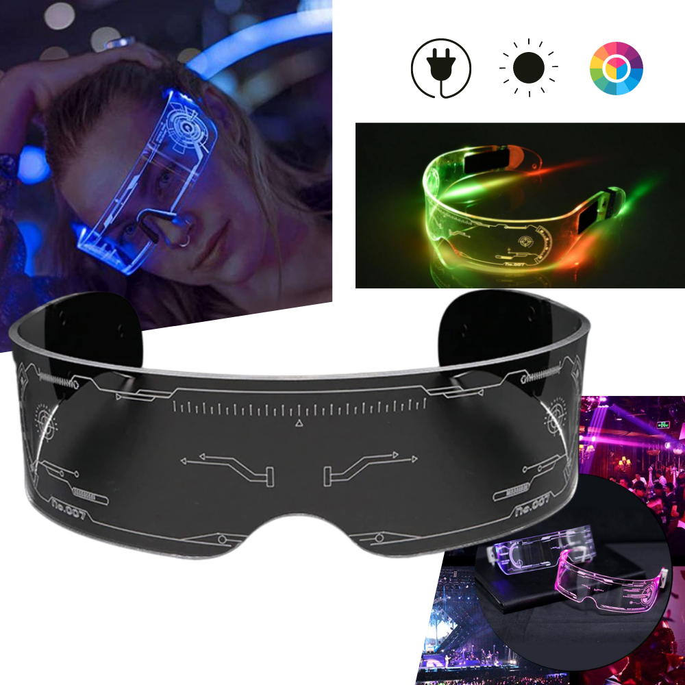 Lunettes lumineuses avec lumières LED colorées