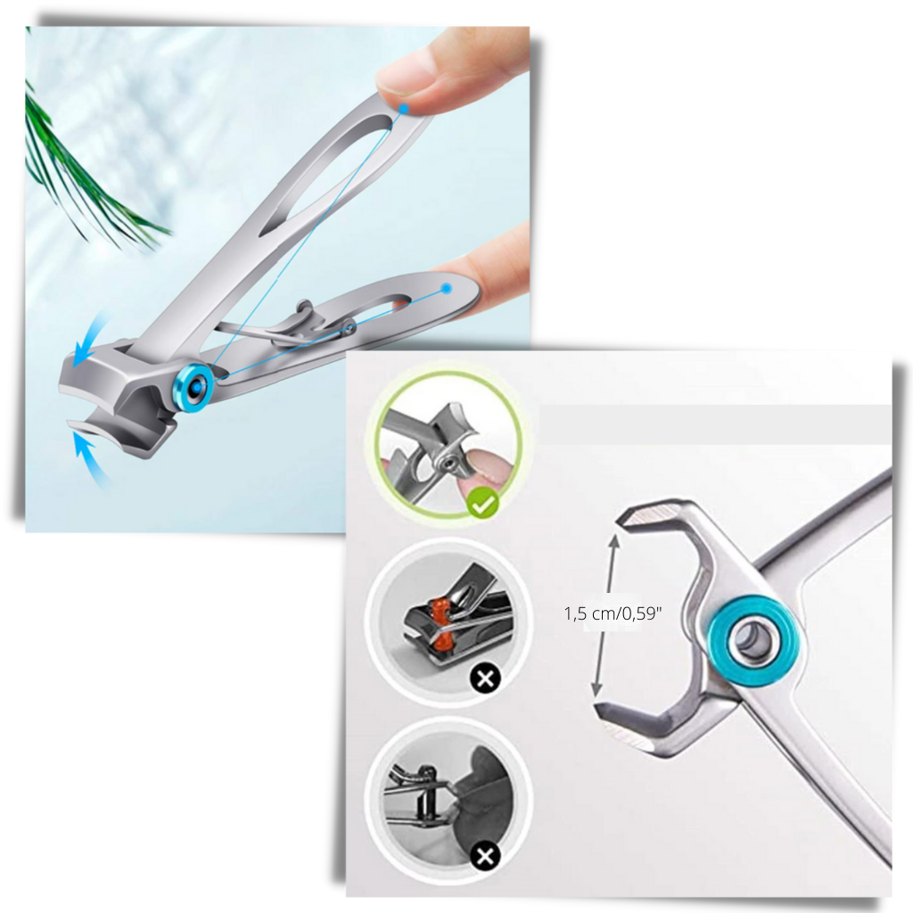 Coupe-ongles à large mâchoire en acier inoxydable - Ozerty