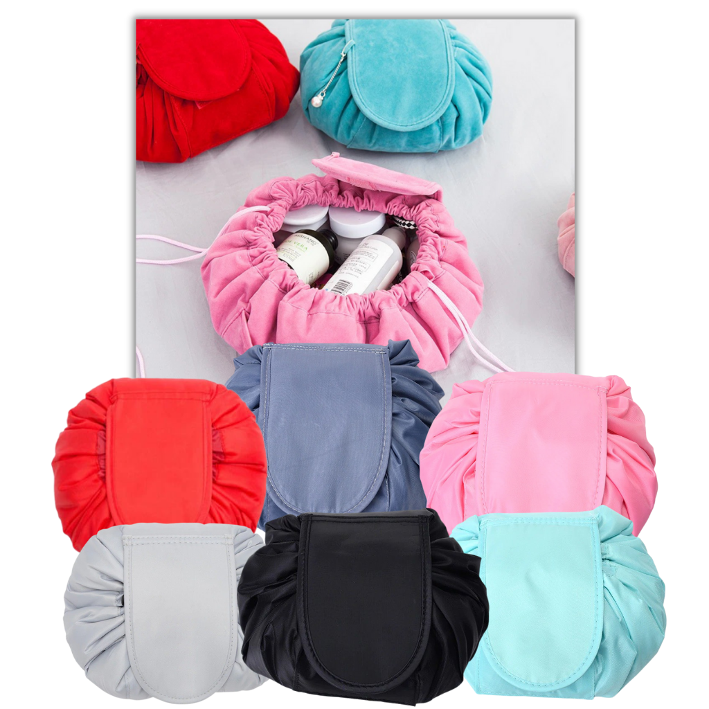 Pochette de maquillage pliable avec fermeture à cordon - Ozerty