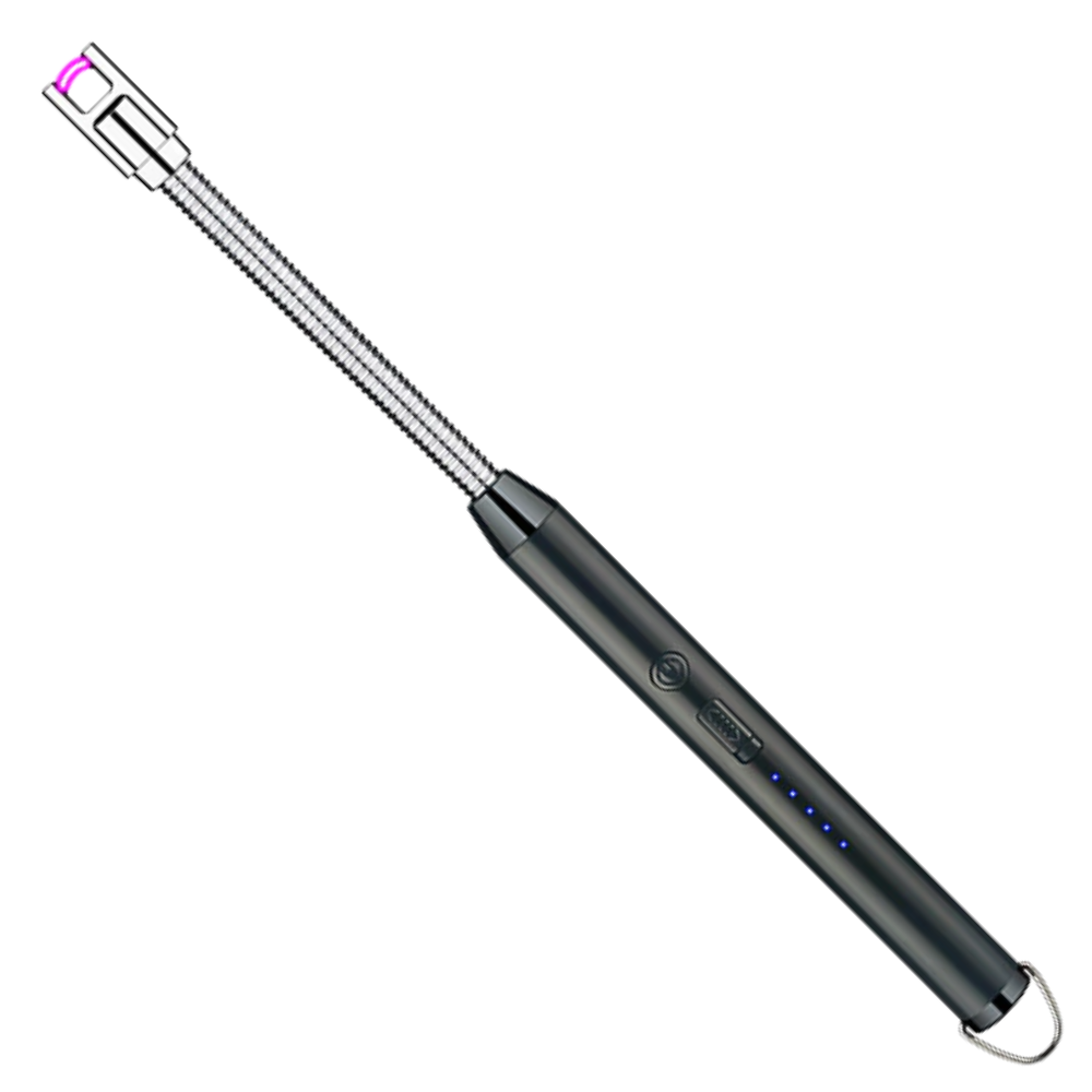 Rechargeable, wind-resistant kitchen lighter