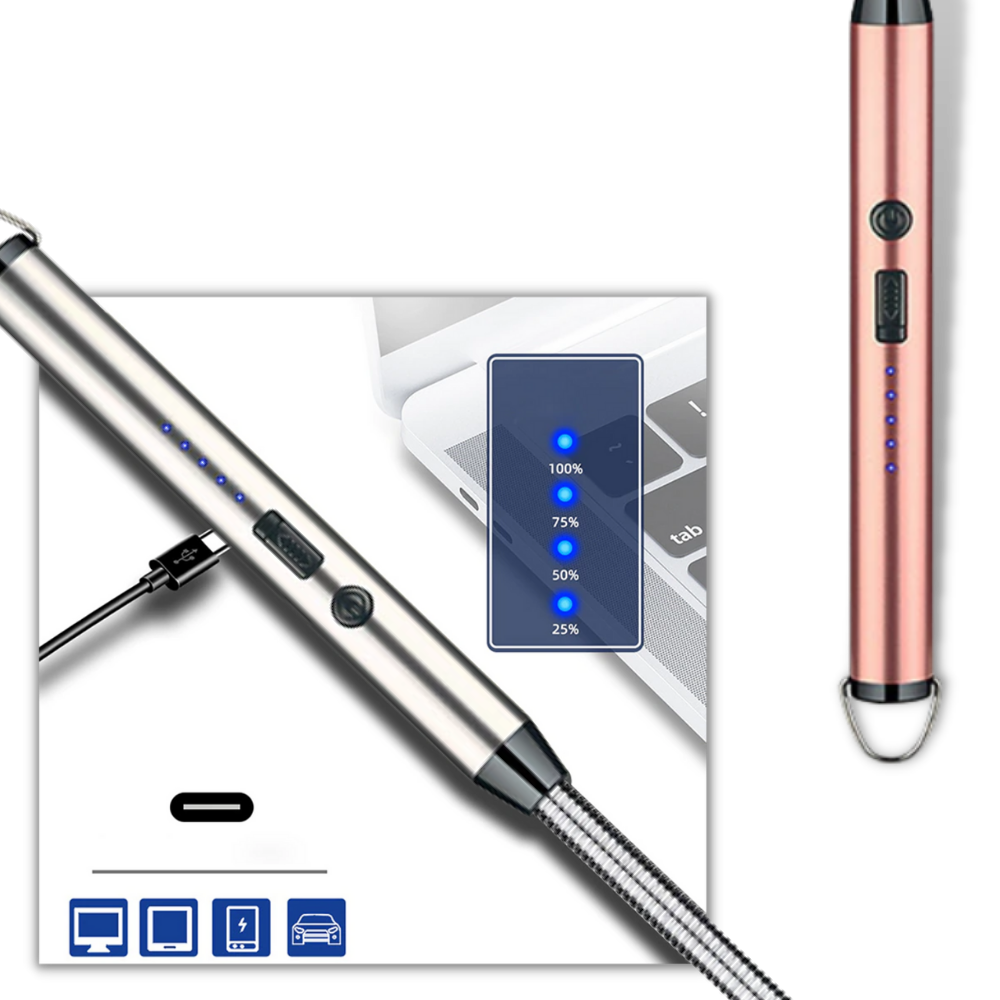 Briquet de cuisine rechargeable et résistant au vent - Ozerty