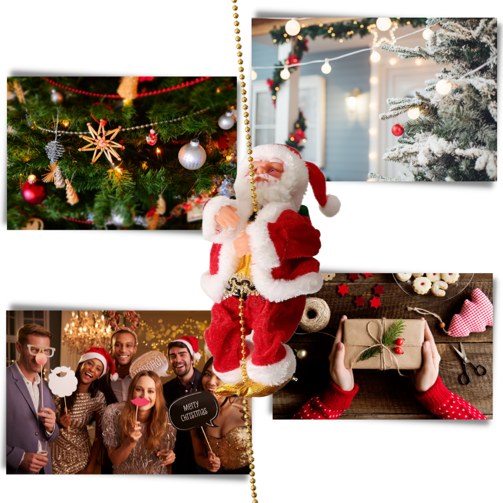 Décoration électrique : Père Noël qui escalade - Ozerty