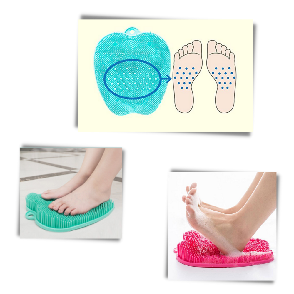 Tapis de douche nettoyant et exfoliant pour le massage des pieds - Ozerty