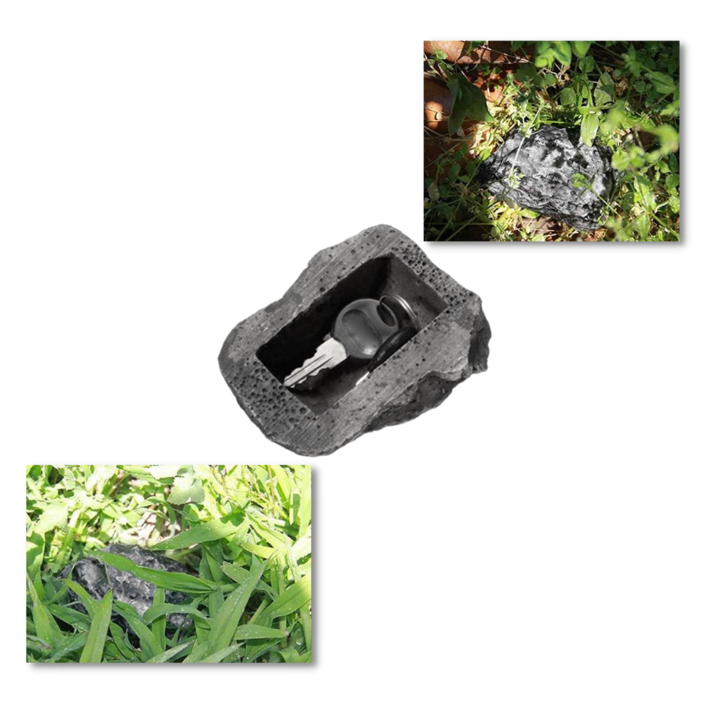 Fake rock to hide keys
