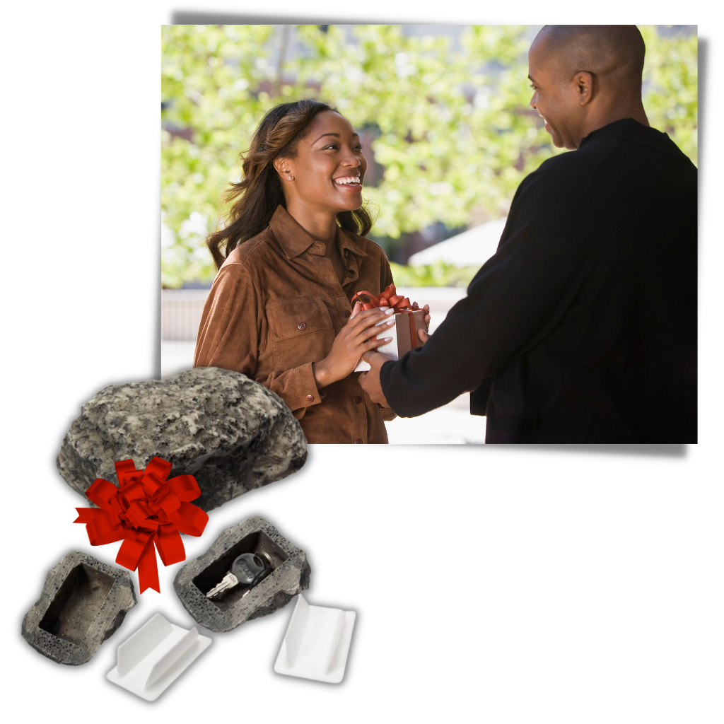 Fake rock to hide keys