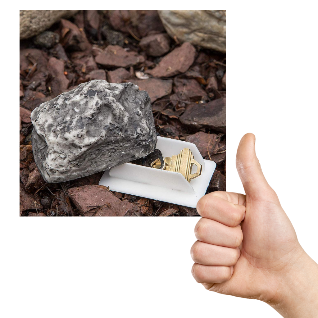 Fake rock to hide keys