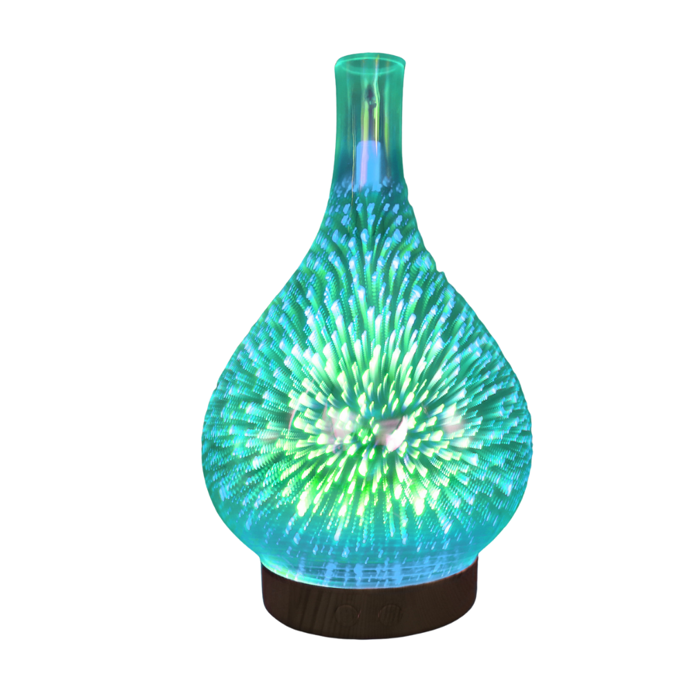 Diffuseur d'huiles essentielles motif feux d'artifice en forme de vase - Ozerty
