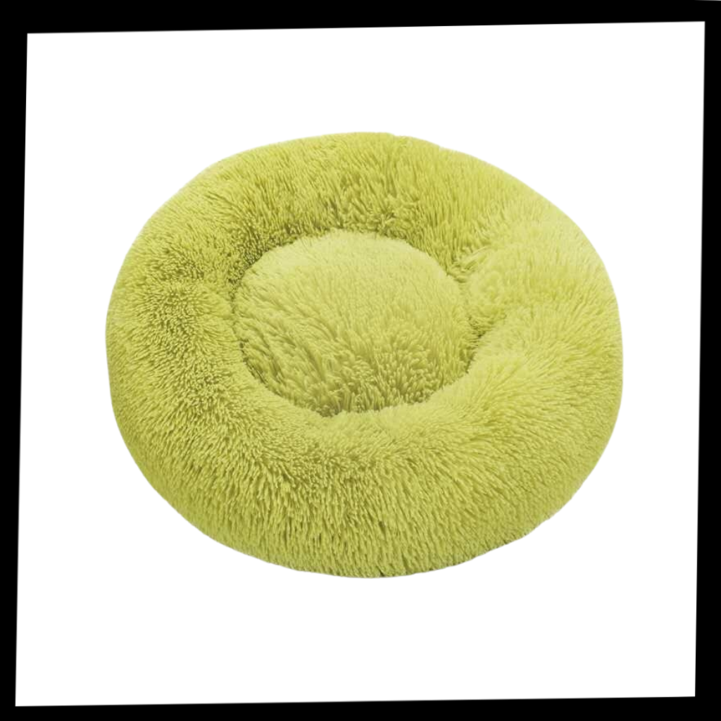 Lit en peluche en forme de donut pour animaux de compagnie - Ozerty