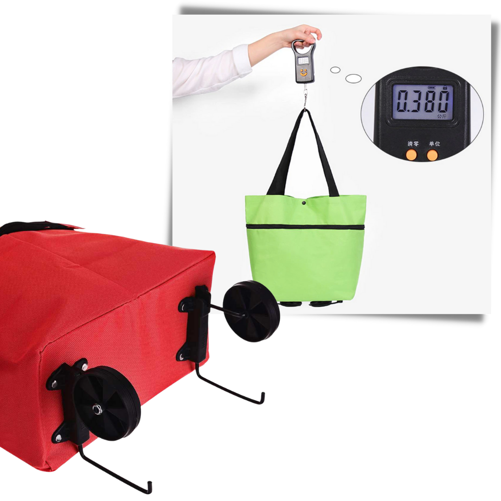 Sac de commission à roulettes pliable 30L - Ozerty