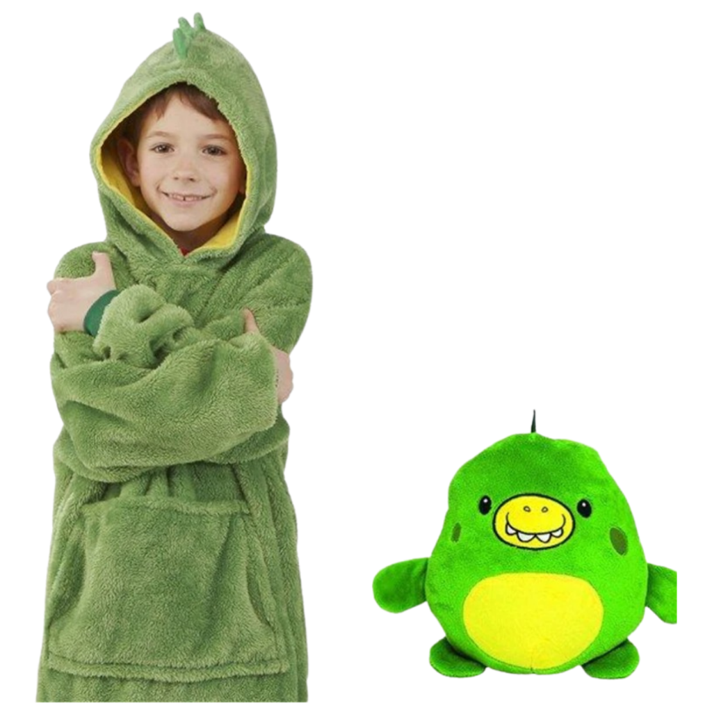 2 in 1 foldable hooded plush toy