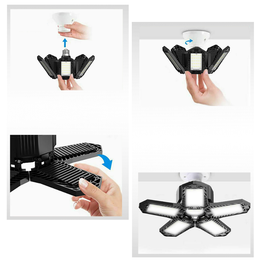 Lumière de garage avec 5 panneaux pliables - Ozerty