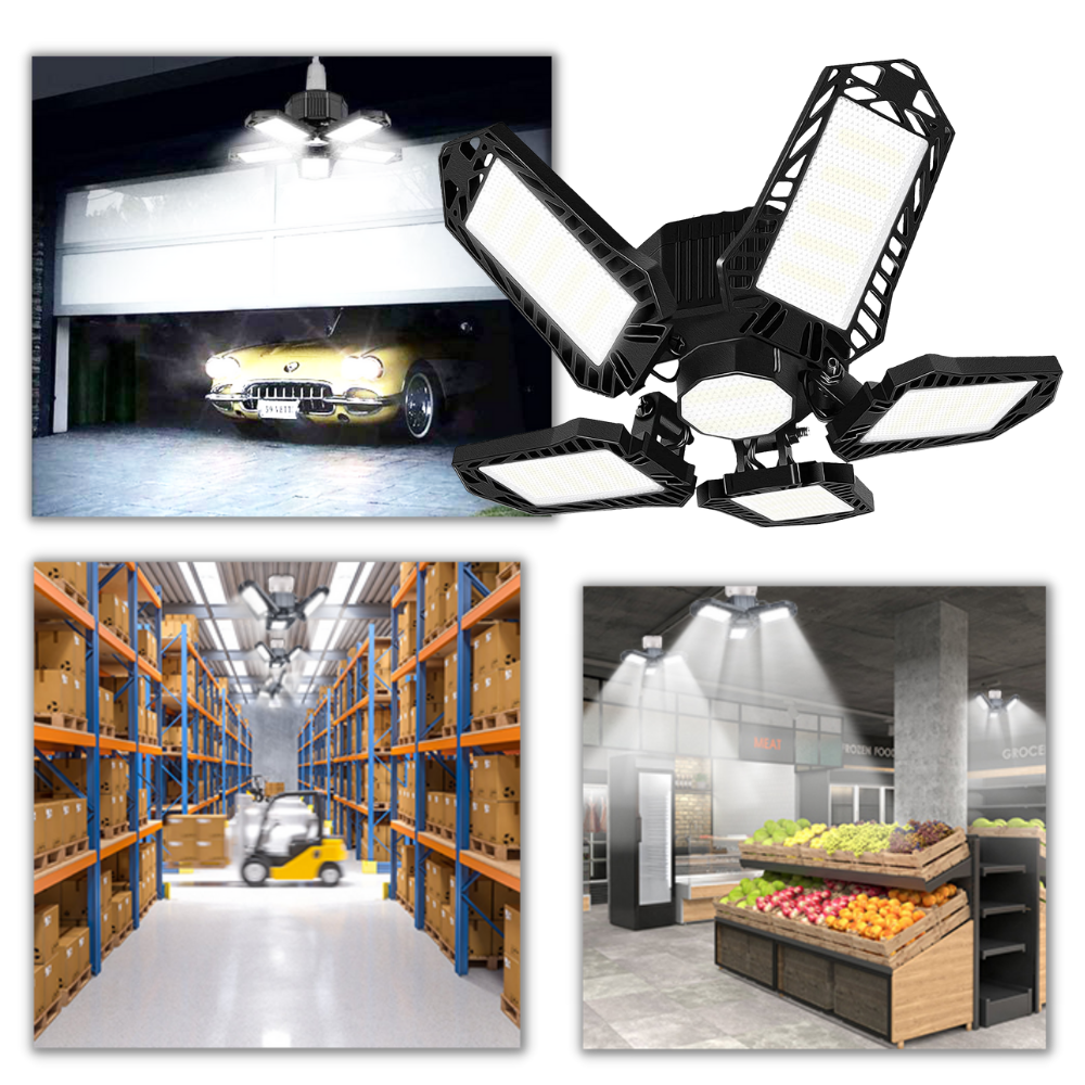 Lumière de garage avec 5 panneaux pliables - Ozerty