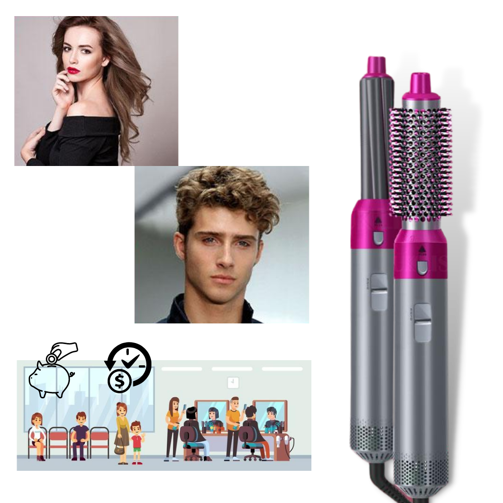 Ensemble de lisseur de cheveux 5 en 1 - Ozerty