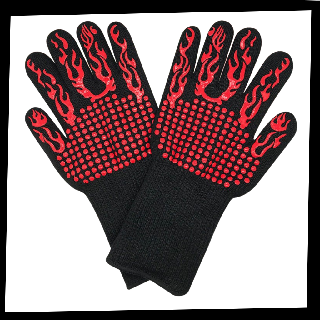 Gants pour barbecue résistant à la chaleur (1 paire) - Ozerty