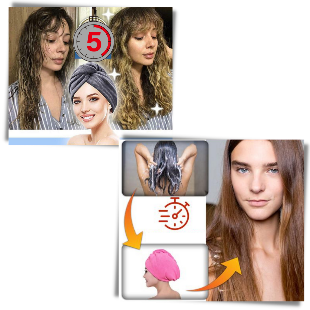 Serviette à cheveux à séchage instantané - Ozerty