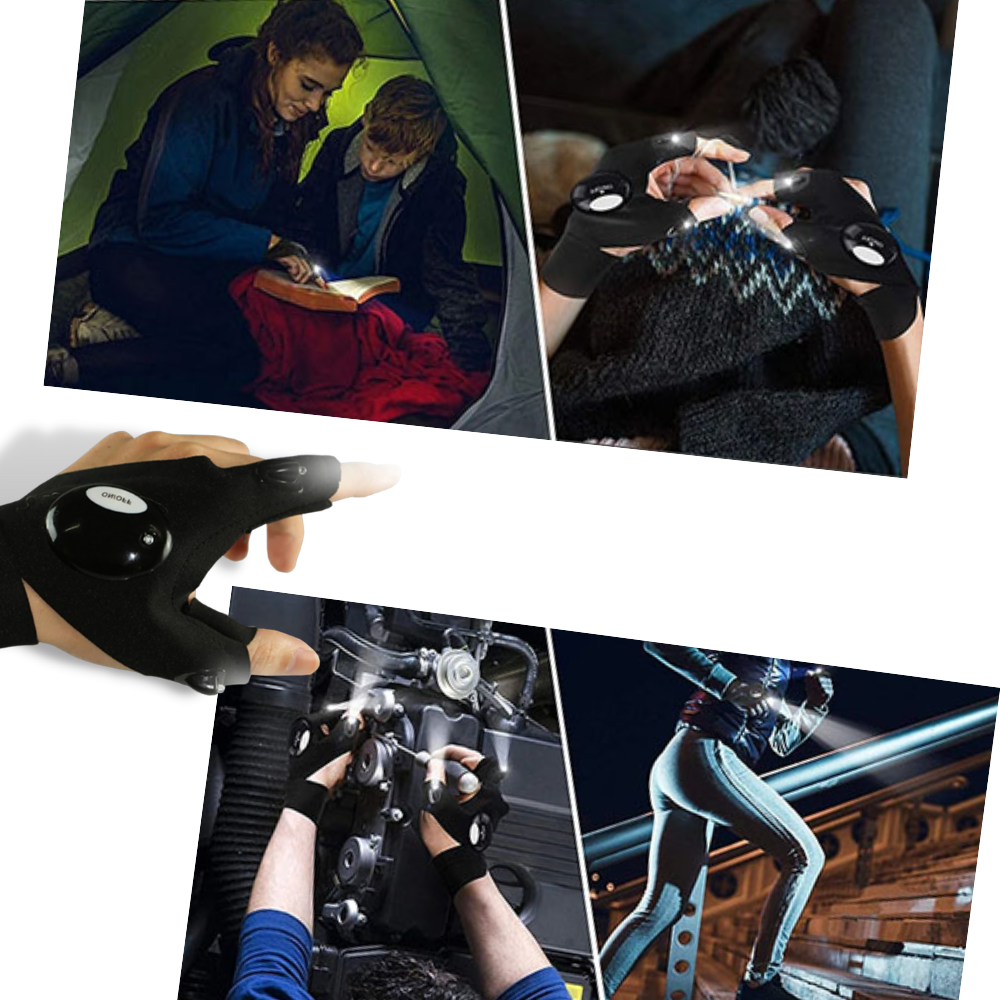 Paire de gants à LED avec lumières étanches - Ozerty