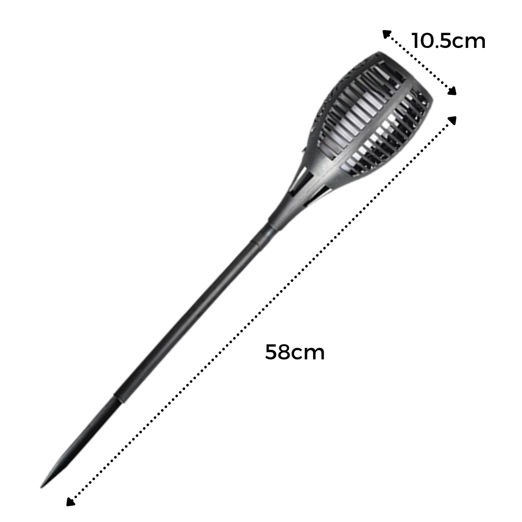 Lampe torche solaire à LED avec flamme - Ozerty