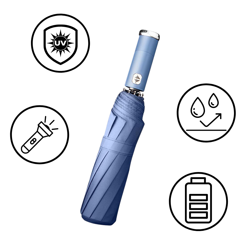 Parapluie à LED résistant au vent pour la pluie et le soleil - Ozerty