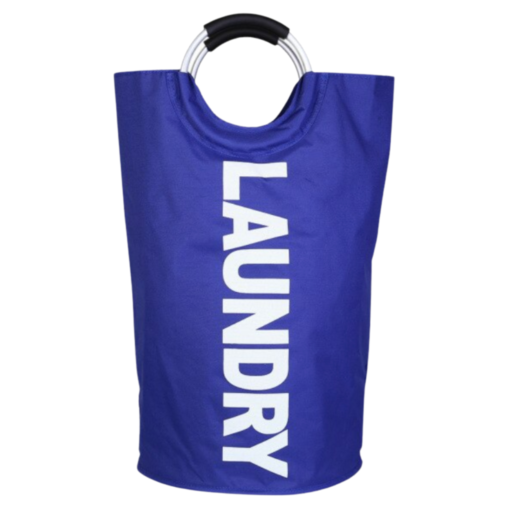Foldable laundry basket with handles