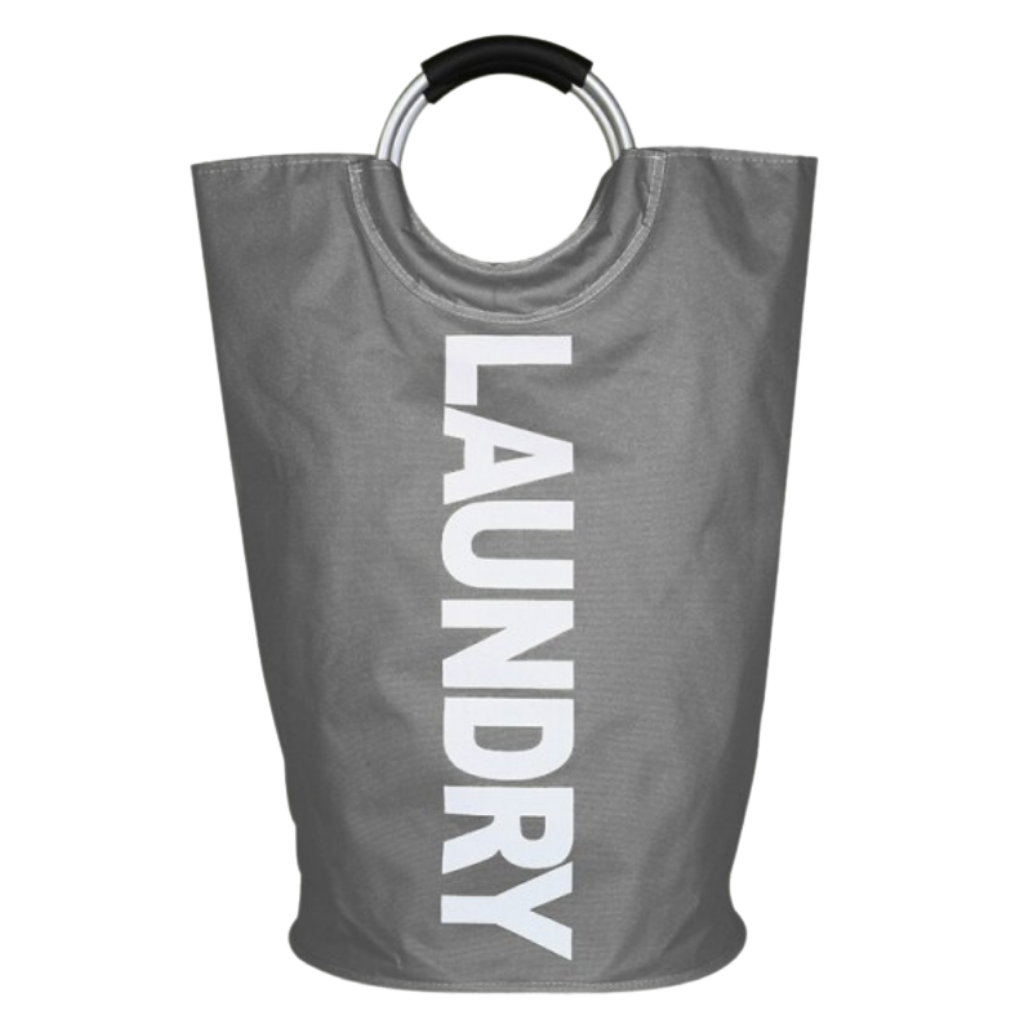 Foldable laundry basket with handles