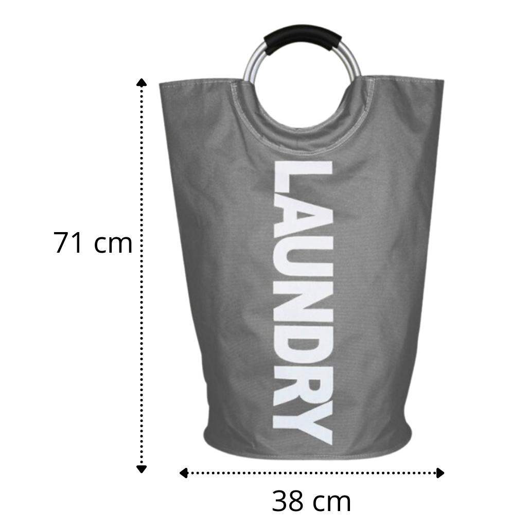 Foldable laundry basket with handles