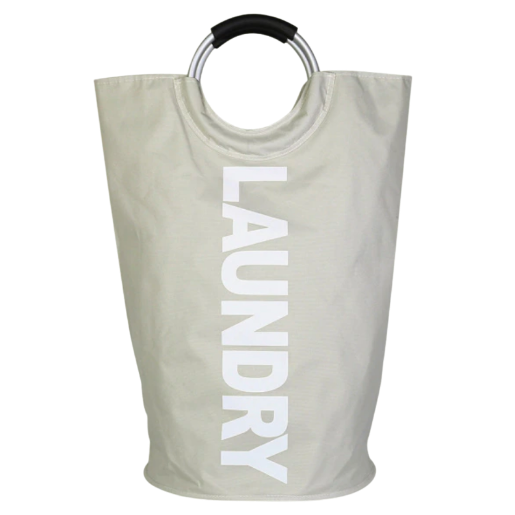 Foldable laundry basket with handles