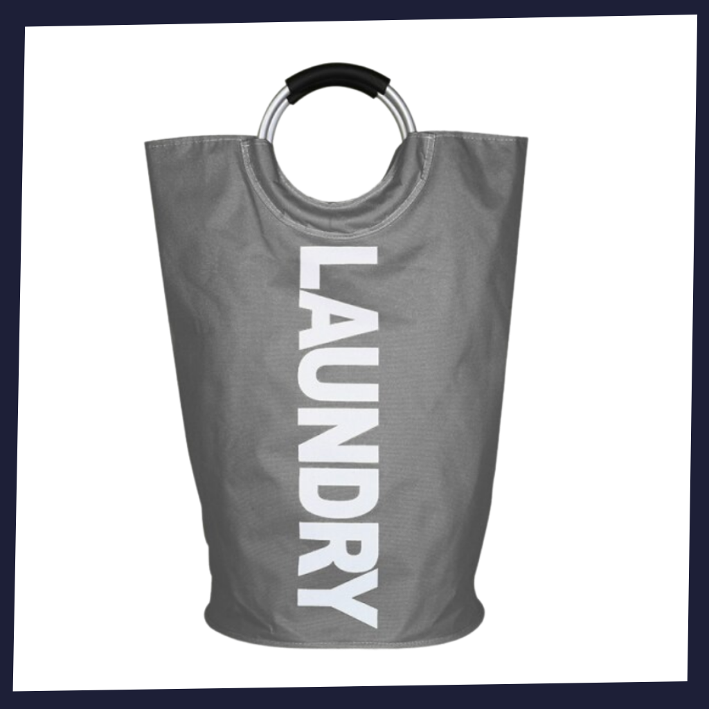 Foldable laundry basket with handles