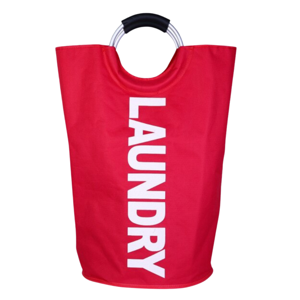 Foldable laundry basket with handles