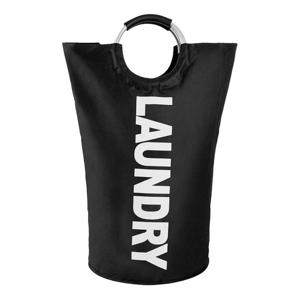 Foldable laundry basket with handles