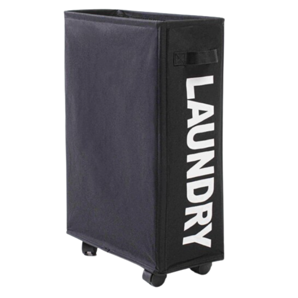 Portable laundry basket on wheels