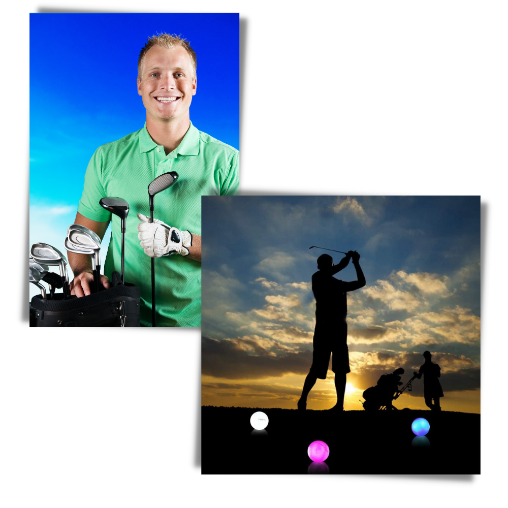 Lot de 6 balles de golf lumineuses à LED - Ozerty