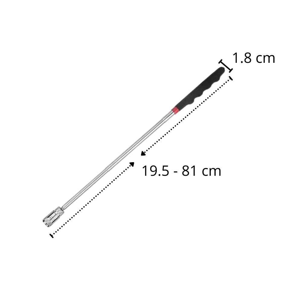 Outil de ramassage magnétique rétractable avec LED - Ozerty