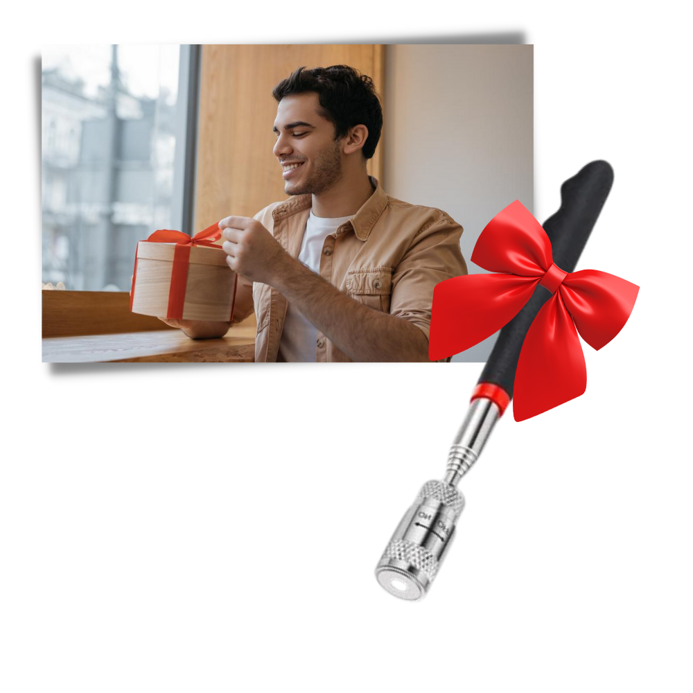 Outil de ramassage magnétique rétractable avec LED - Ozerty