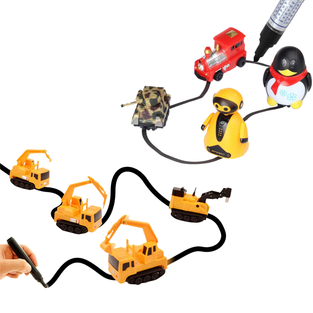 Robot inductif qui suit la ligne du stylo magique - Ozerty