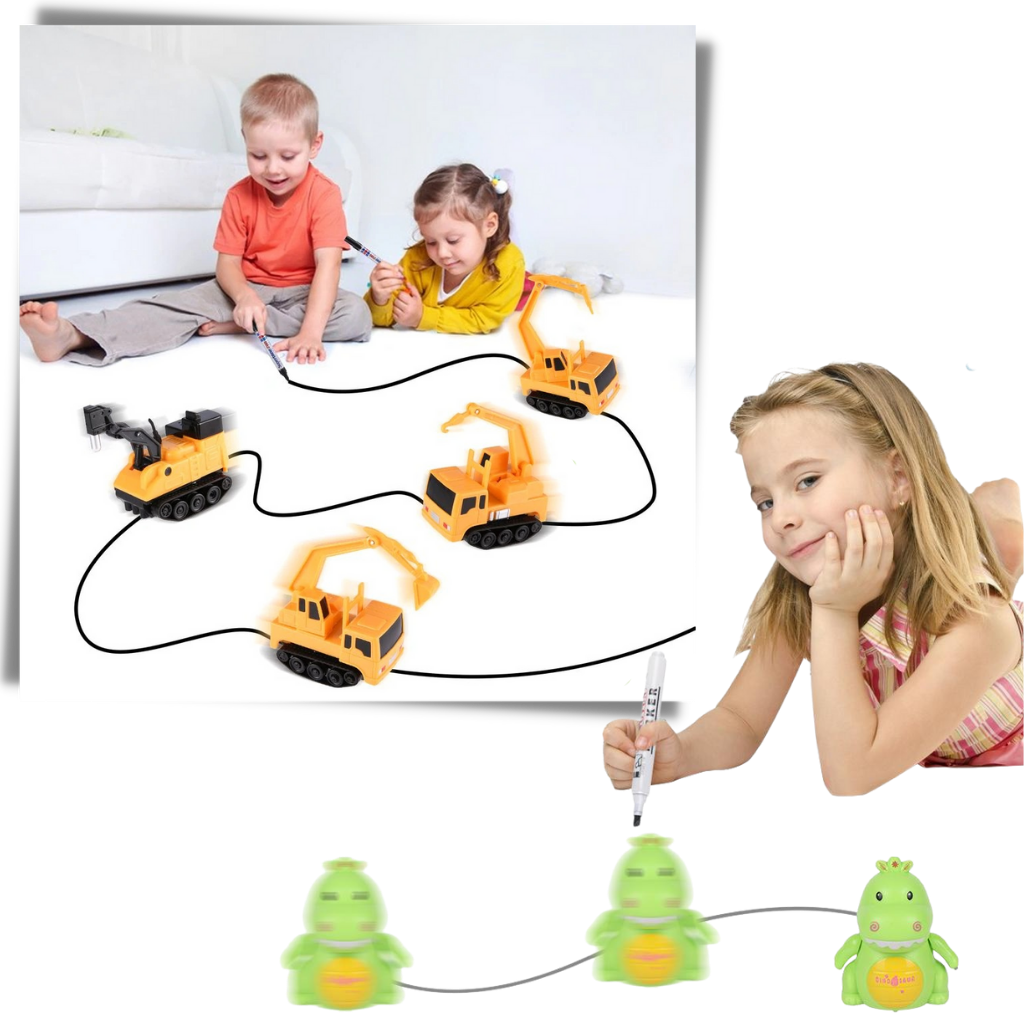 Robot inductif qui suit la ligne du stylo magique - Ozerty