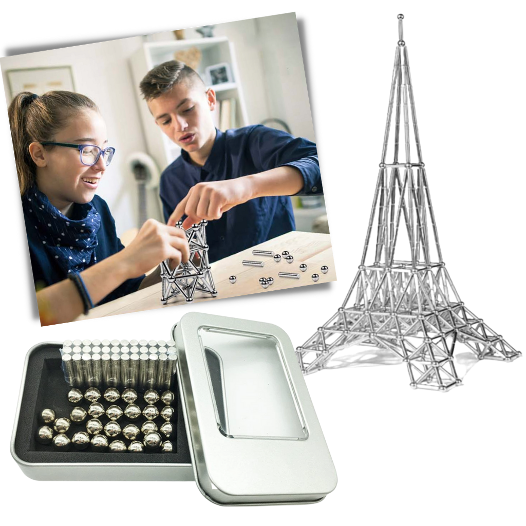 Bâtons et billes de construction magnétiques