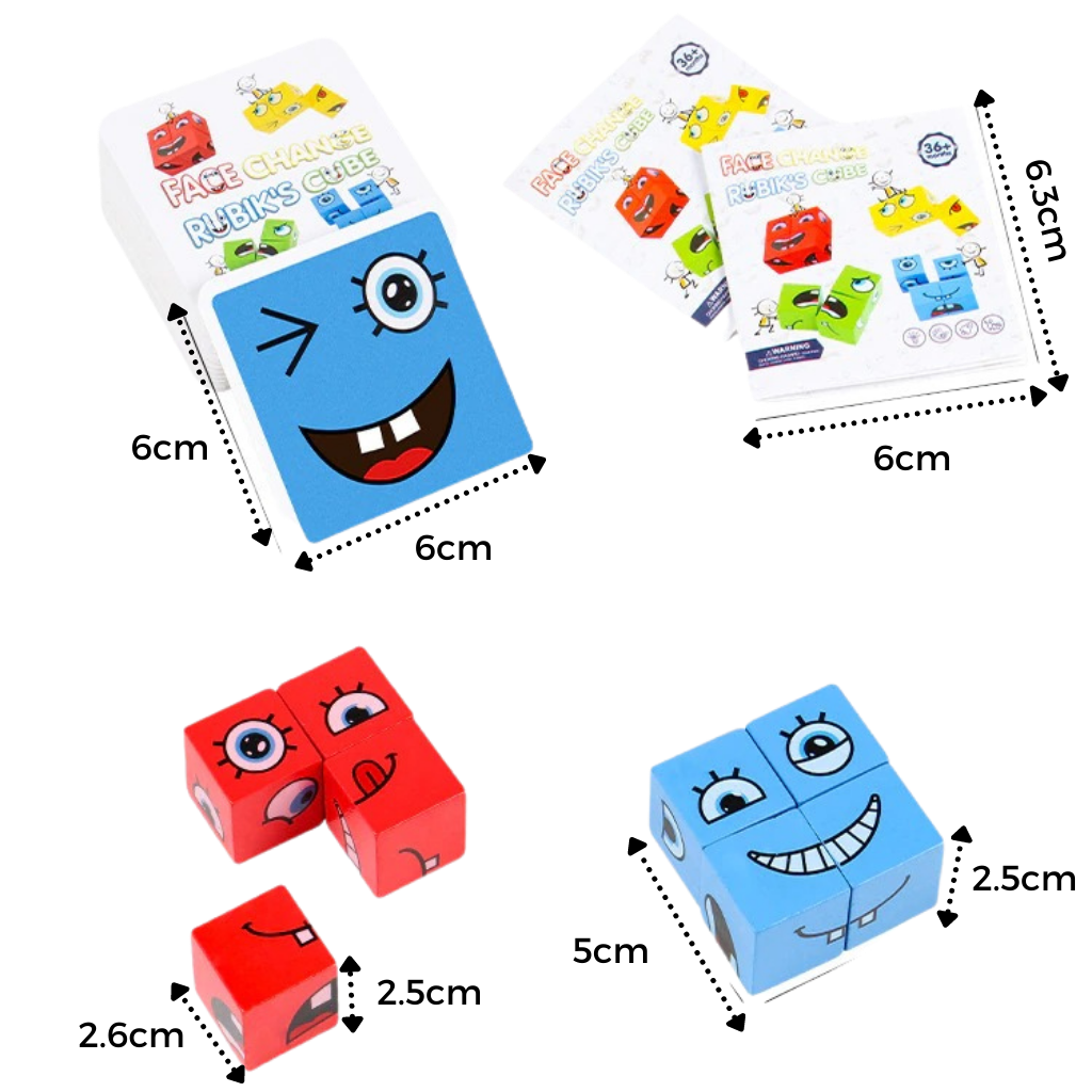 Jeu Montessori à Cubes Emoji Magiques  - Ozerty