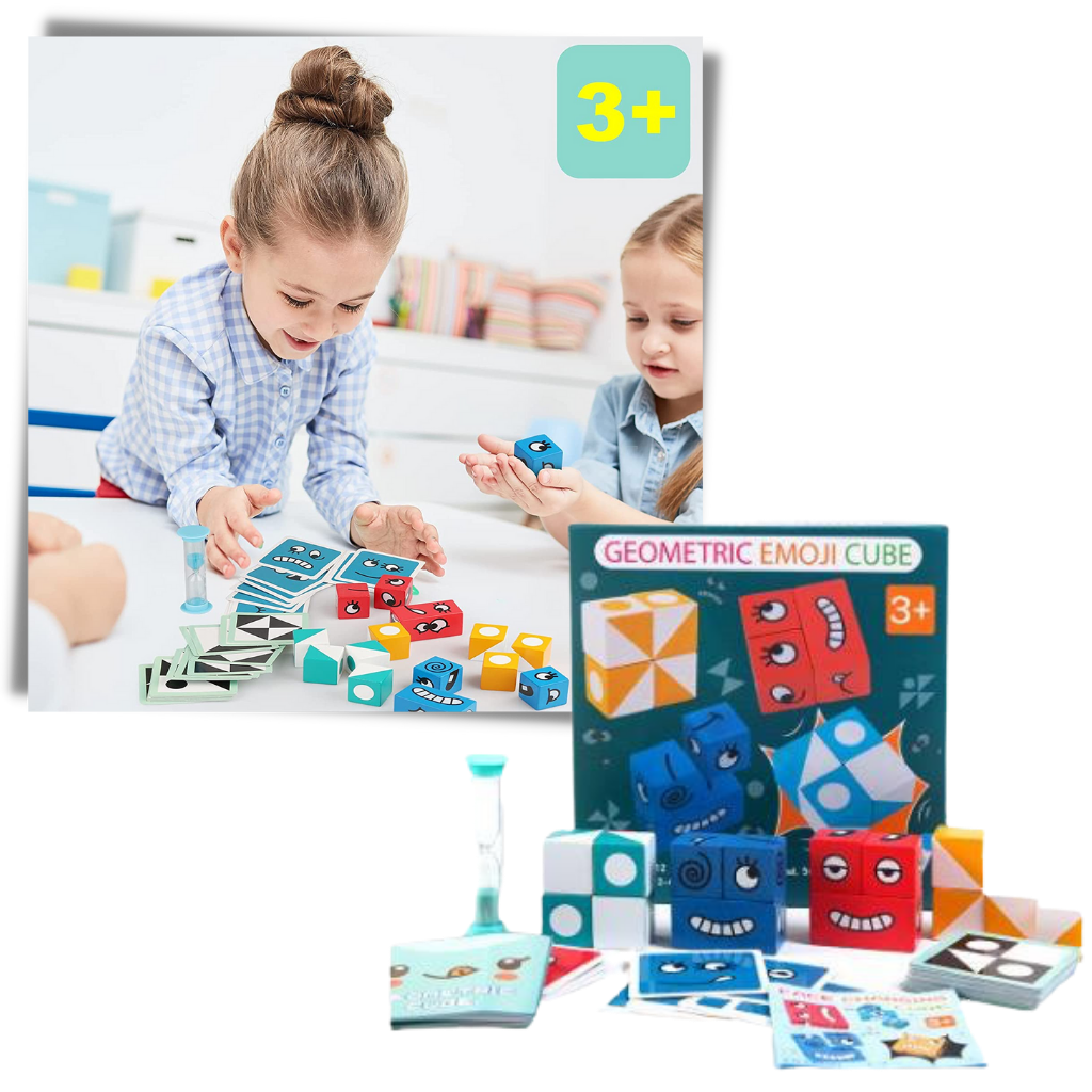 Jeu Montessori à Cubes Emoji Magiques  - Ozerty